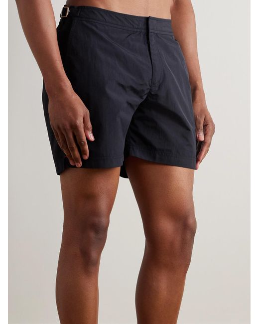 Orlebar Brown Black Bulldog Mid-Length Swim Shorts for men