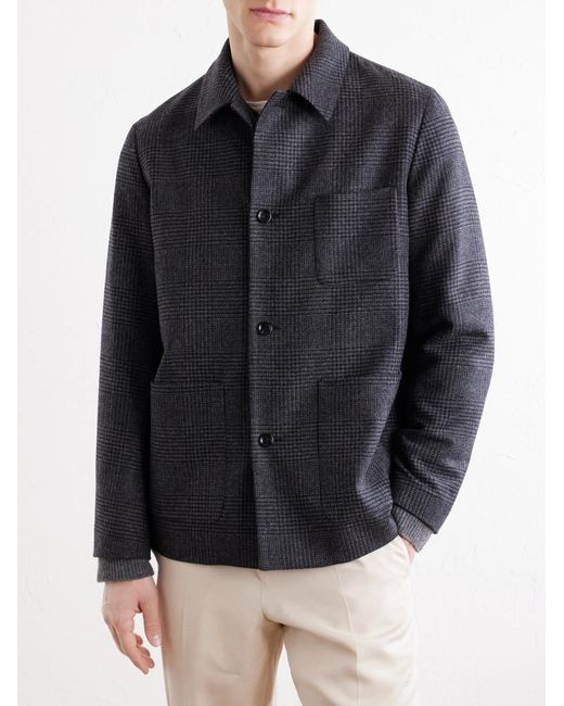 Lardini Black Prince Of Wales Wool And Cashmere-Blend Jacket for men