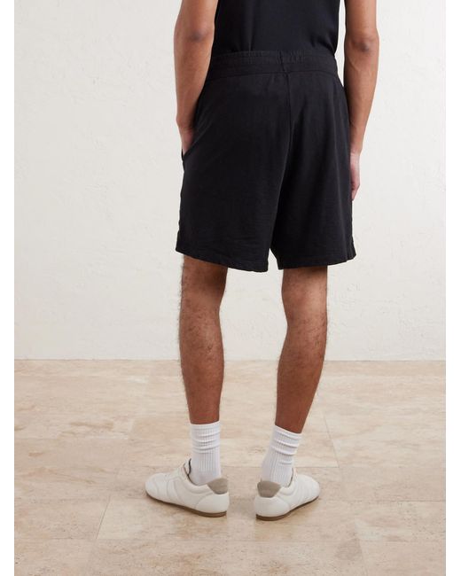 James Perse Black Straight-Leg Cotton-Jersey Drawstring Shorts for men
