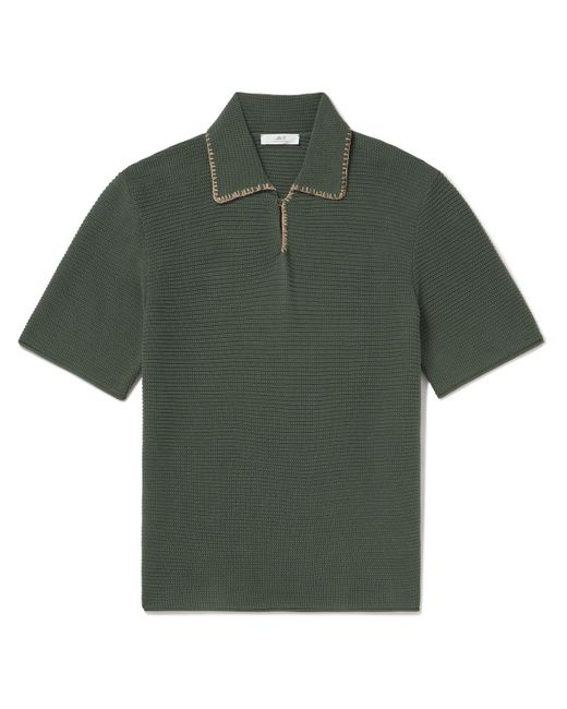 Mr P. Green Embroidered Cotton Polo Shirt for men
