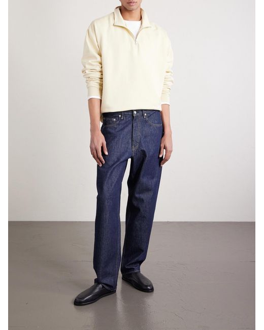 Auralee Natural Cotton Half-Zip Sweatshirt for men
