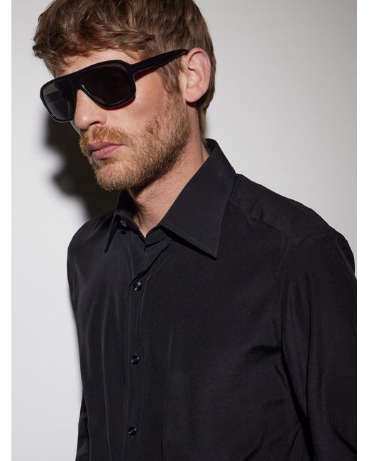 Tom Ford Black William 02 Aviator-Style Acetate Sunglasses for men