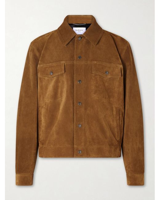 Saint Laurent Brown Suede Jacket for men