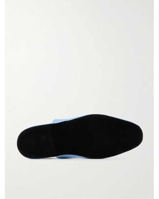 Charvet Blue Suede Slippers for men