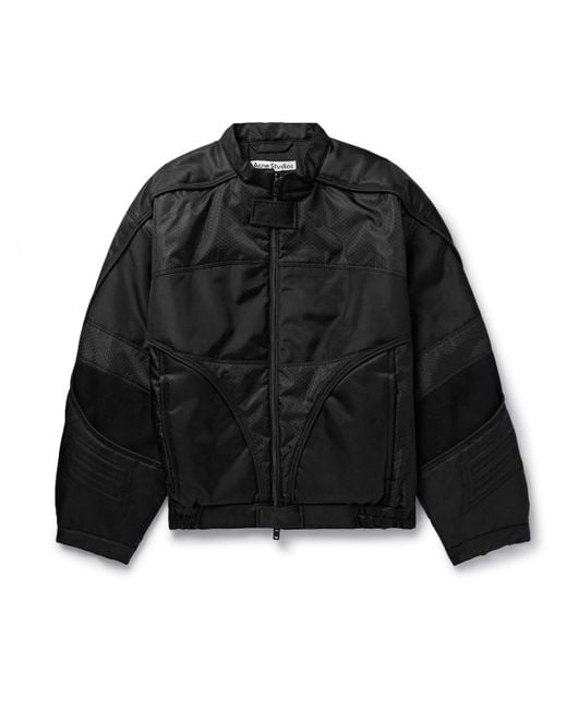 Acne Black Panelled Padded Drill And Canvas Jacket for men