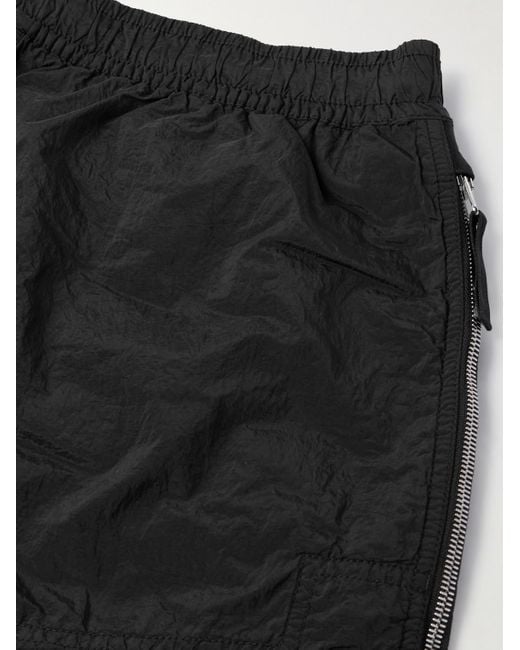 Stone Island Black Straight-Leg Logo-Appliquéd Econyl Nylon Metal Trousers for men