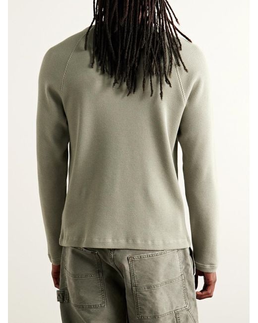Agolde Green Payson Waffle-Knit Cotton-Blend T-Shirt for men