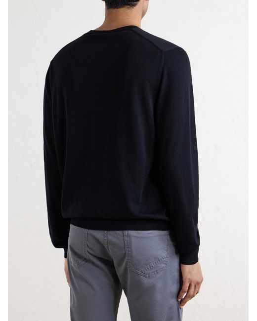 Cotton And Silk-Blend Sweater di Slowear in Blue da Uomo