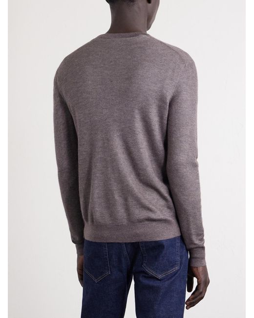 Loro Piana Gray Cashmere And Silk-Blend Sweater for men