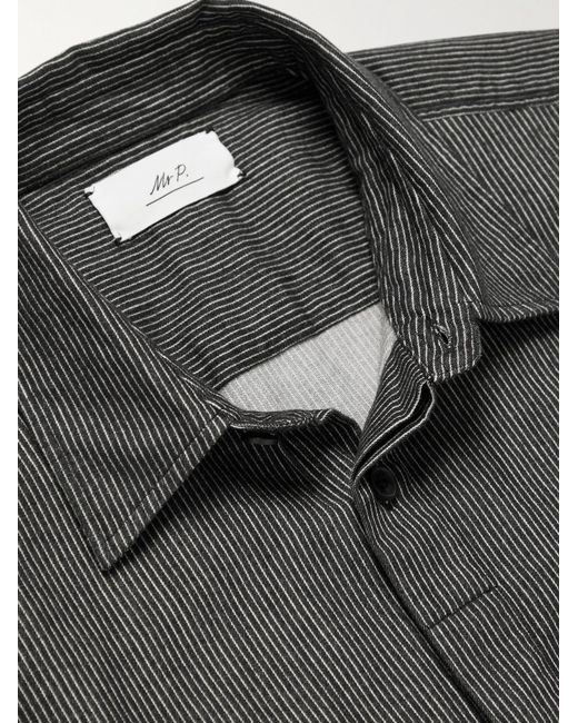 Mr P. Black Pinstriped Cotton-Flannel Shirt for men