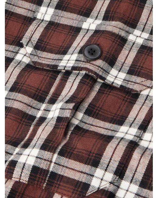 Portuguese Flannel Brown Parker Checked Cotton-Flannel Shirt for men