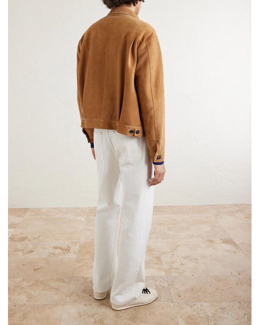 Kaptain Sunshine Natural T-2 Pleated Suede Jacket for men