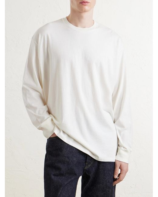 A.PRESSE White Cotton And Cashmere-Blend T-Shirt for men