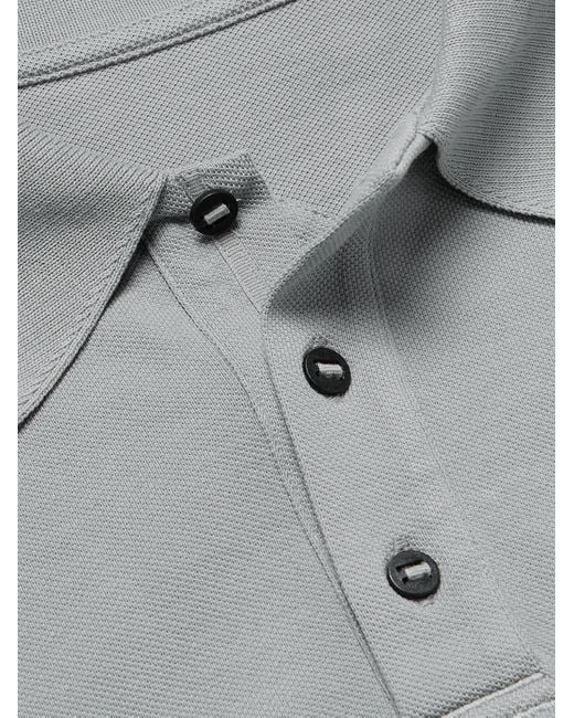 Canada Goose Gray Beckley Logo-Appliquéd Paneled Cotton-Piqué Polo Shirt for men