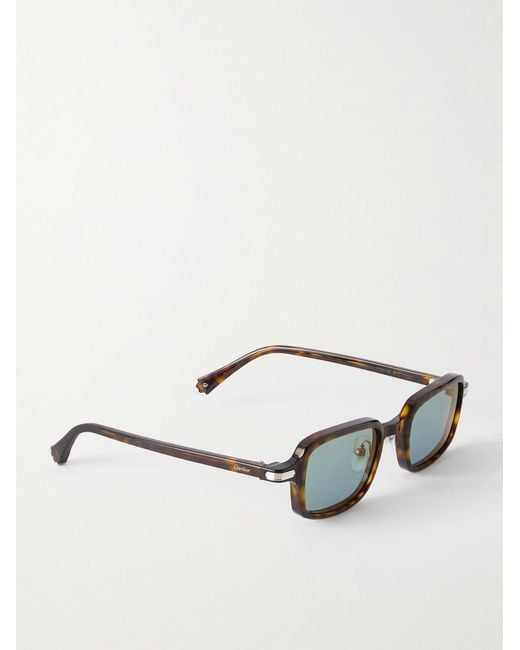 Cartier Black Godron Square-Frame Acetate Sunglasses for men
