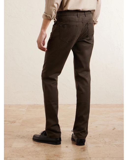 James Purdey & Sons Gray Slim-fit Straight-leg Cotton-blend Twill Trousers for men