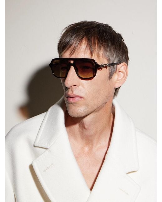 Gucci Multicolor Aviator-Style Horsebit-Embellished Acetate Glasses for men