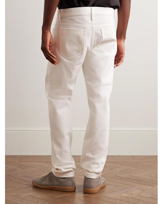 Gabriela Hearst White Anthony Slim-Fit Straight-Leg Cotton-Twill Trousers for men