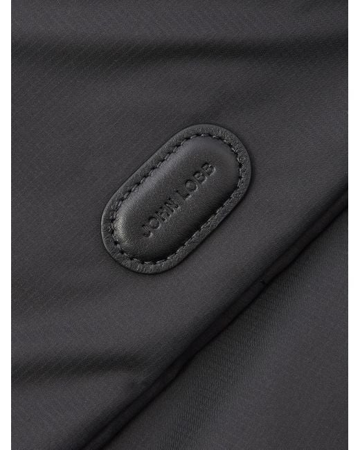 John Lobb Black Leather-Trimmed Shell Shoe Bag for men