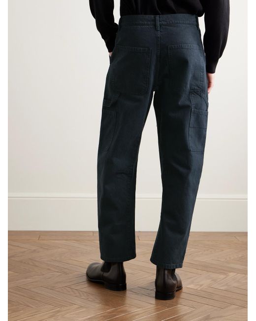 Nili Lotan Blue Emir Straight-Leg Cotton-Blend Twill Trousers for men
