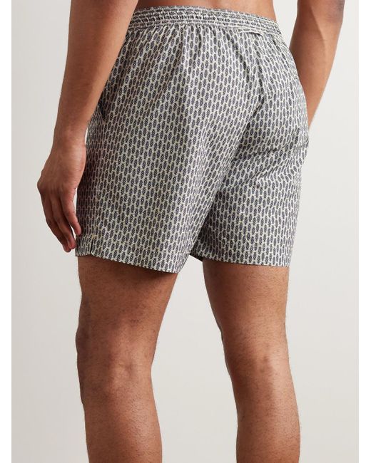 Orlebar Brown Gray Bulldog Slim-fit Mid-length Printed Recycled Swim Shorts for men