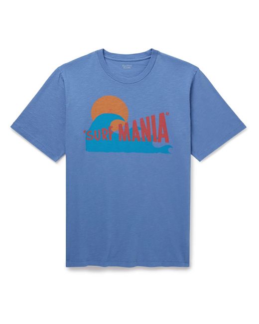 Hartford Blue Surf Mania Printed Garment-Dyed Cotton-Jersey T-Shirt for men