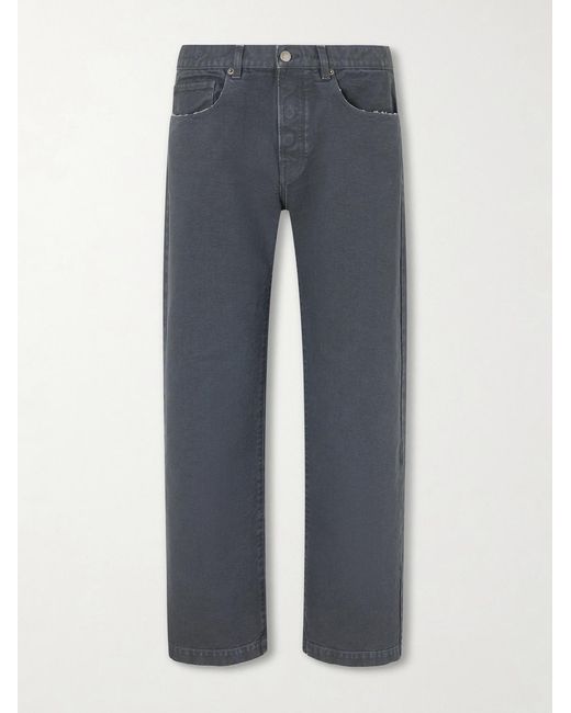 Massimo Alba Blue Oceano Straight-Leg Cotton Trousers for men