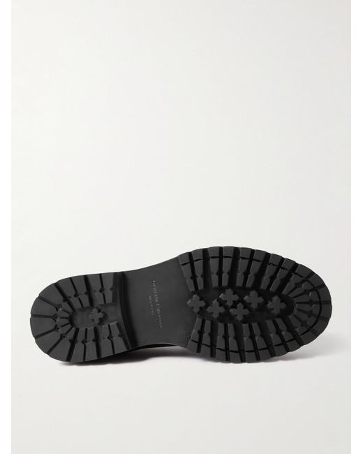 Officine Creative Black Full-grain Leather Derby Shoes for men