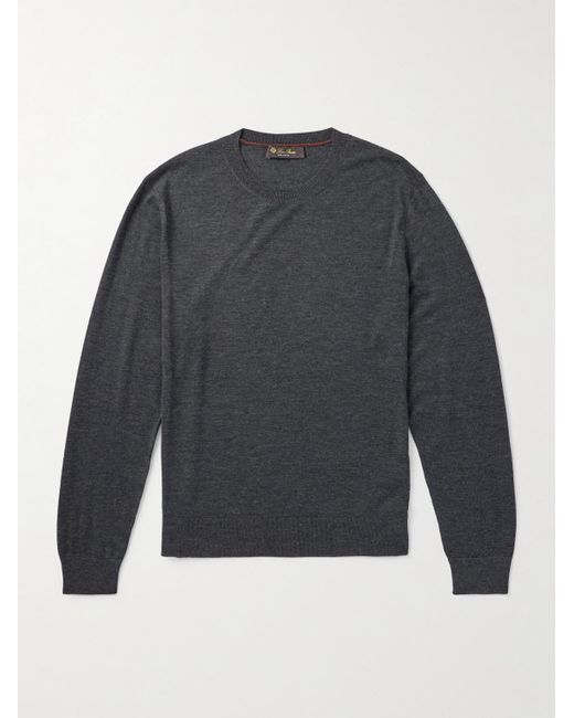 Loro Piana Blue Sottile Slim-Fit Wool, Silk And Cashmere-Blend Sweater for men