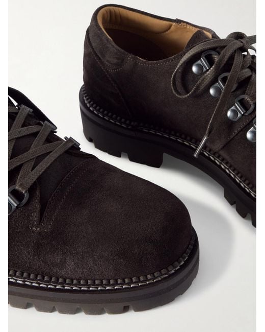Mr P. Brown Suede Derby Shoes for men