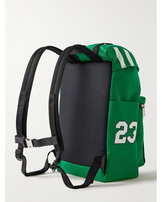 Off-White c/o Virgil Abloh Green Outdoor Hike Logo-print Mesh Backpack for men