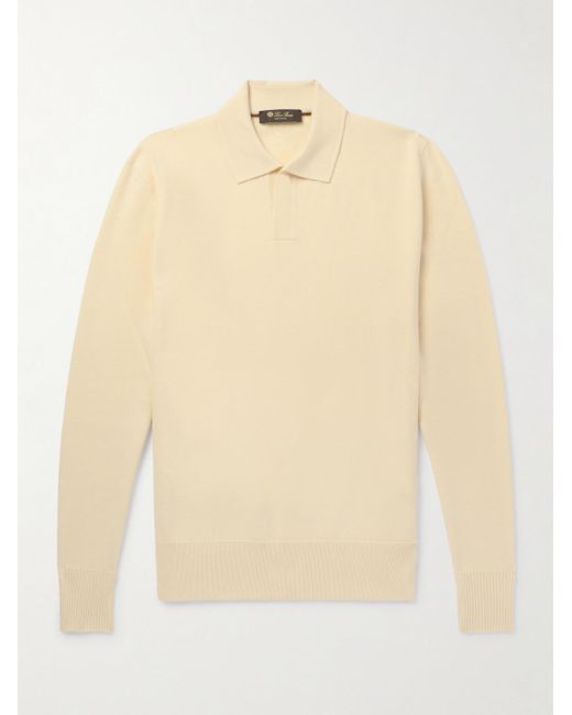 Loro Piana Natural Wool Polo Shirt for men