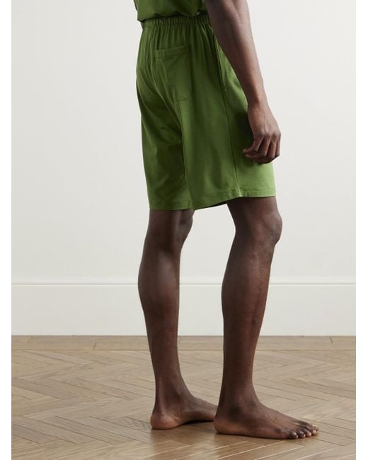 Derek Rose Basel Pyjama-Shorts aus Stretch-MicroModal®-Jersey in Green für Herren
