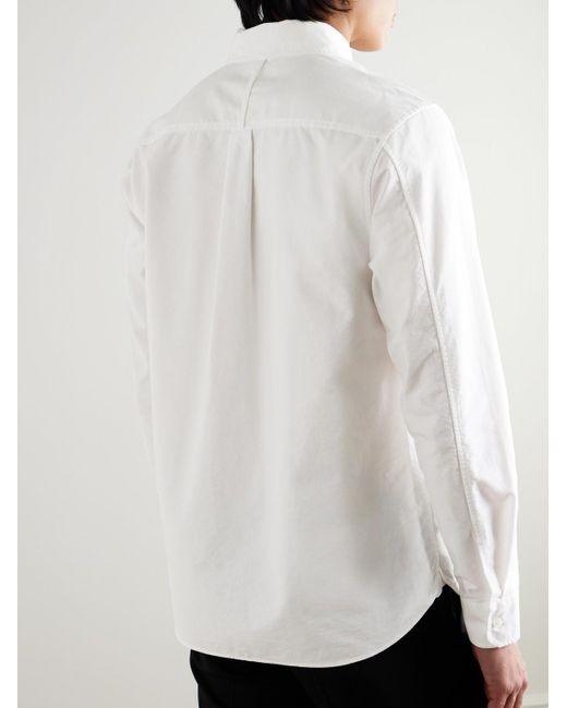 Mr P. White Button-Down Collar Organic Cotton Oxford Shirt for men