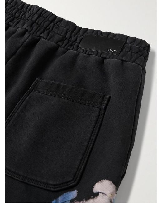 Amiri Blue Tapered Tie-Dyed Cotton-Jersey Sweatpants for men