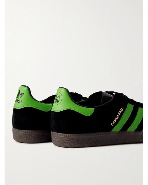 Adidas Originals Green Samba Deco Spzl Sneakers Core Black / Lucid Lime for men