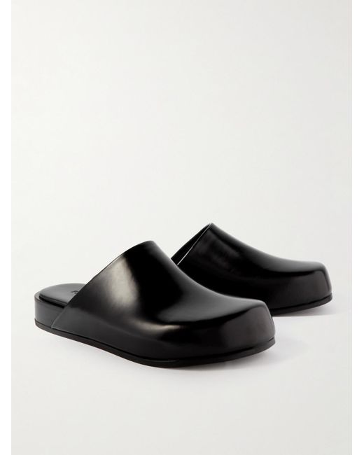 Ferragamo Black Dassa Leather Sandals for men