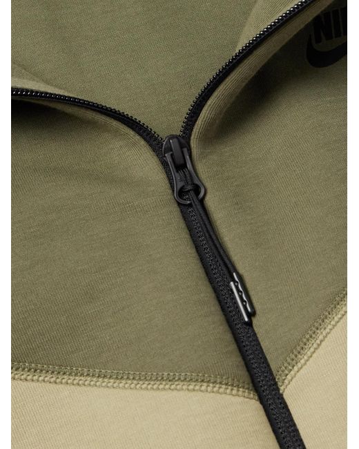 Nike Green Logo-print Cotton-blend Jersey Zip-up Hoodie for men