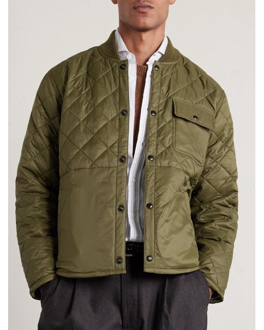 RRL Green Edmund Reversible Quilted Shell Jacket for men