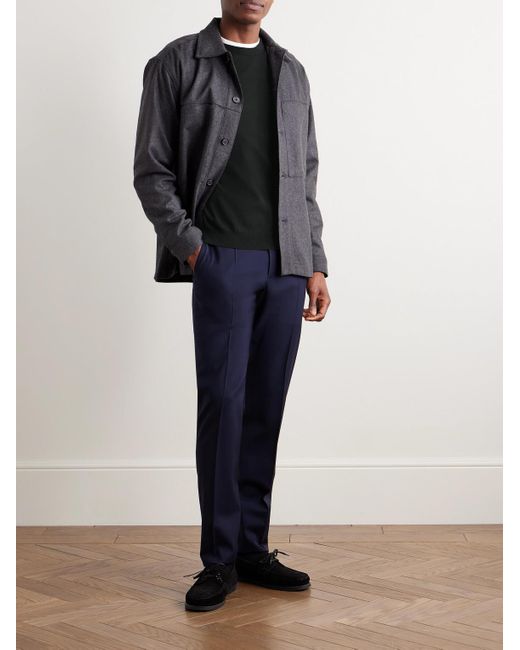 Incotex Black Slim-Fit Flexwool Sweater for men