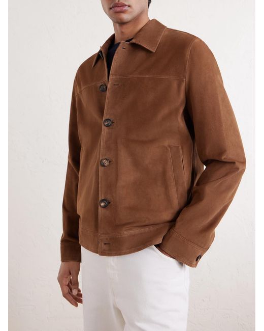 Eleventy Brown Suede Jacket for men