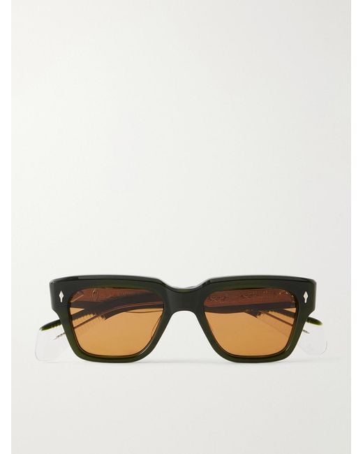 Fellini Square-Frame Acetate Sunglasses di Jacques Marie Mage in Green da Uomo