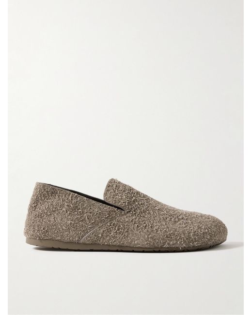 Loewe Natural Lago Brushed-suede Slippers for men