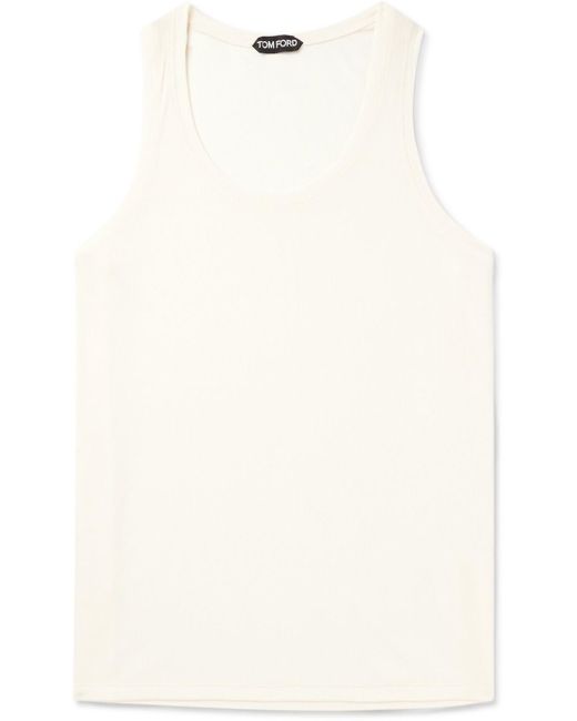 Tom Ford White Ribbed-knit Tank Top for men