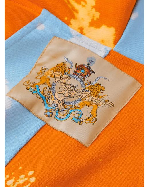 Liberal Youth Ministry Orange Tie-Dyed Distressed Cotton-Jersey Hoodie for men