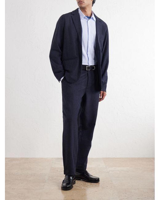 Folk Blue Assembly Mélange Wool-Blend Suit Jacket for men