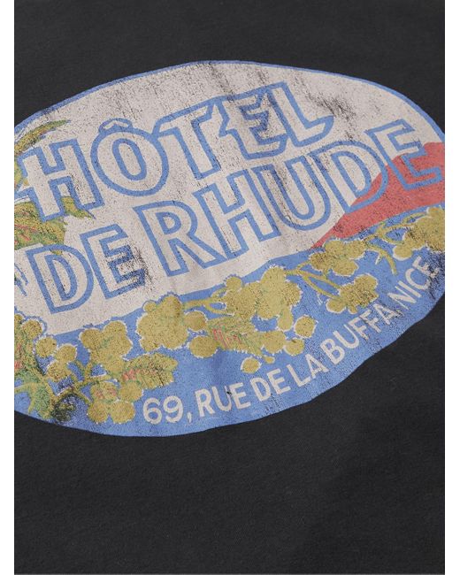 Rhude Dimora T-Shirt aus Baumwoll-Jersey mit Logoprint in Black für Herren