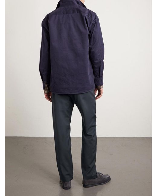 Barena Blue Straight-Leg Virgin Wool Trousers for men