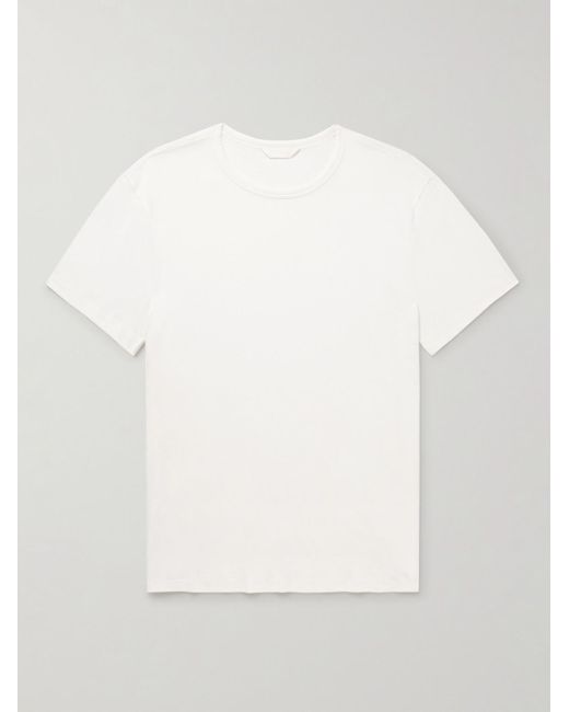 Club Monaco White Luxe Featherweight Cotton-jersey T-shirt for men