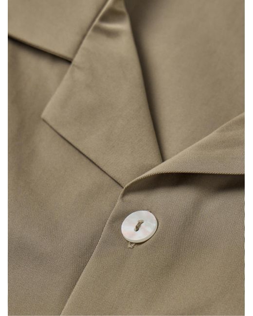 Rohe Natural Camp-collar Cotton-twill Shirt for men